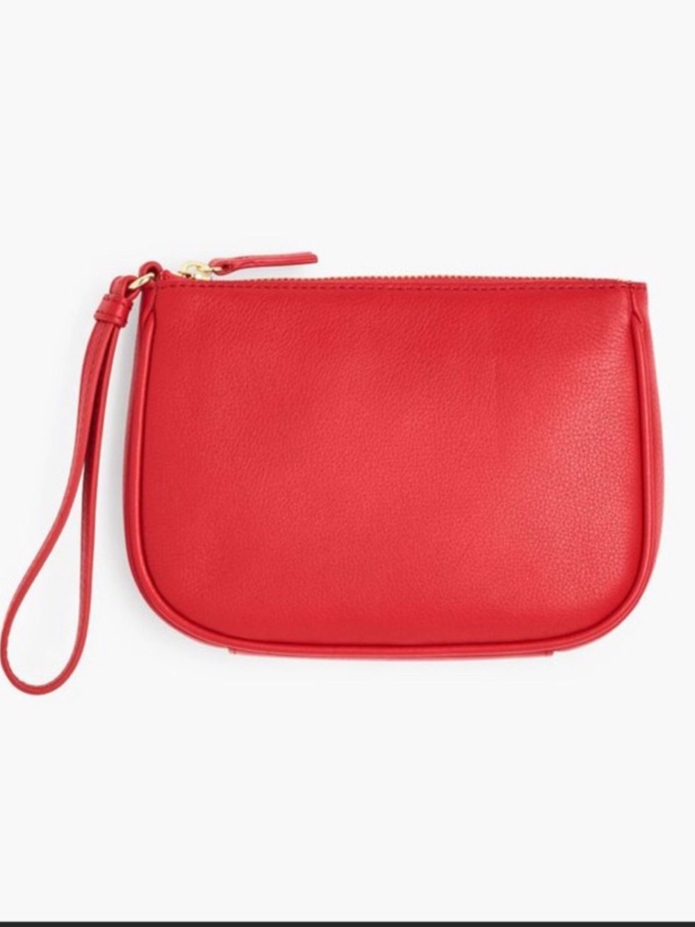 NWOT Talbots Pebble Leather Coral Red Wristlet